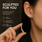 Starry Flower Rhinestone Ear Climber Earrings