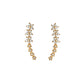 Starry Flower Rhinestone Ear Climber Earrings