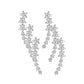 Starry Flower Rhinestone Ear Climber Earrings