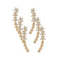 Starry Flower Rhinestone Ear Climber Earrings