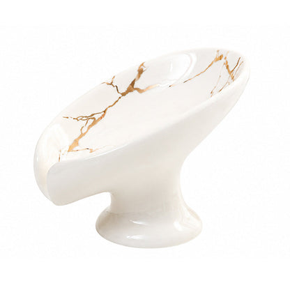 Ceramic Self-Draining Leaf Soap Dish
