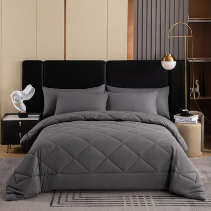 🛏️ LIMITED-TIME 58% OFF! ✨ 3-Piece Quilted Comforter Set with Shams – All-Season Microfiber