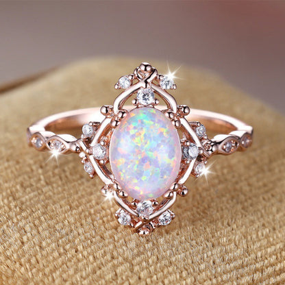 Vintage Filigree Oval Opal Ring