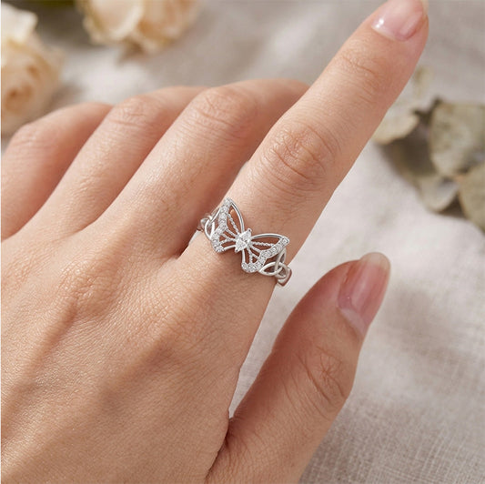 ⏳🔥LIMITED-TIME 50% OFF! ⏰Refined Delicate Butterfly Accent Ring🦋