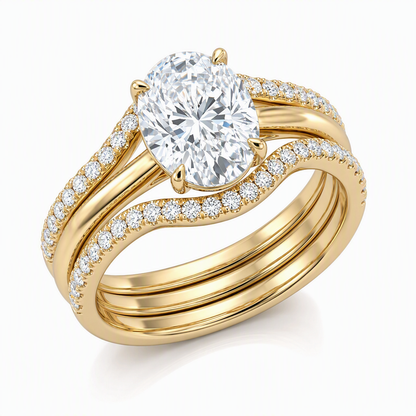 🌸 50% OFF NOW! 🌸14K Gold Plated Copper Ring with Sparkly 5A Oval Cubic Zirconia