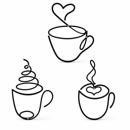 📢📢50% OFF !! ⏰Creative Metal Coffee Cup Wall Art 20.3cm Height Hanging Iron Decor for Home Cafe Indoor Wall Decoration