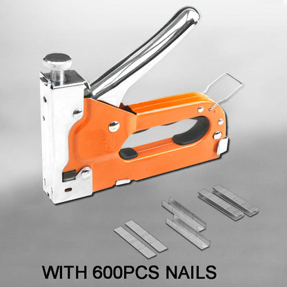 🔨 Manual Staple Nail Gun: 3-in-1, Alloy Steel, Adjustable Pressure, with 600pcs Nails, Shockproof