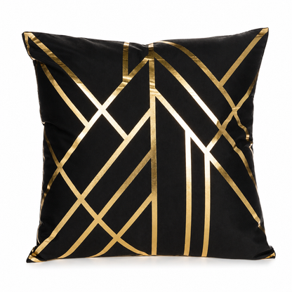 Classical European Style Gold Foil Stamped Throw Pillow Cover 45x45cm Decorative Cushion Cover for Sofa Home Decor Insert Not Included