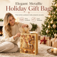 ⏳Limited-time 50% off⏰Elegant Christmas Holiday Gift Bag with Handles and Gold Stamped Christmas Tree Design for Gift Packaging🎄🎁🛍️
