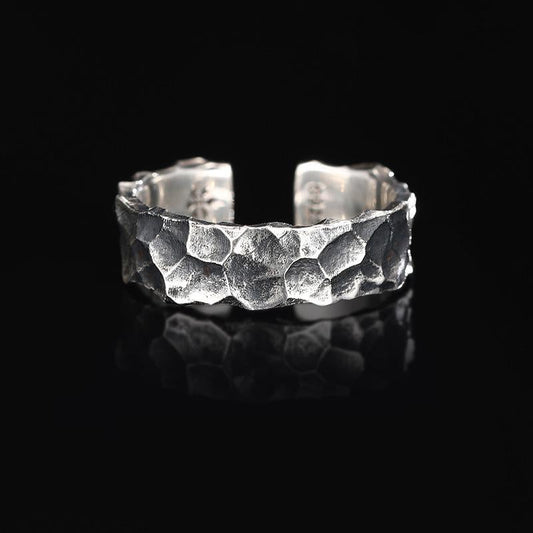 Men’s Hammered 925 Sterling Silver Ring