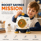 📢📢50% OFF !! ⏰Kids Rocket Piggy Bank Large Capacity Shatterproof Savings Box Toy Gift with Key and Stickers