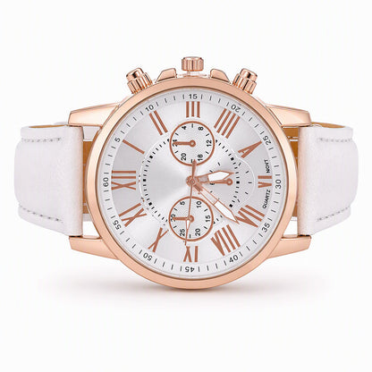 ⏳Limited-time 50% off⏰Simple Women's Quartz Watch with Leather Strap and Three-Eye Dial🌸⌚