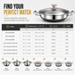 📢📢50% OFF !! ⏰Thickened Stainless Steel Nonstick Stir Fry Pan with Lid Flat