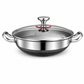 📢📢50% OFF !! ⏰Thickened Stainless Steel Nonstick Stir Fry Pan with Lid Flat