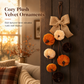 🎃 Plush Velvet Pumpkin Hanging Decoration: Rustic Bow, Handcrafted