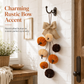 🎃 Plush Velvet Pumpkin Hanging Decoration: Rustic Bow, Handcrafted