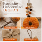 🎃 Plush Velvet Pumpkin Hanging Decoration: Rustic Bow, Handcrafted