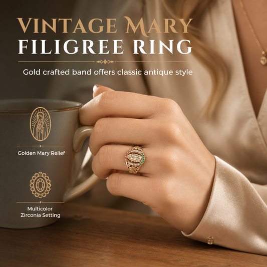 ⏳🔥LIMITED-TIME 50% OFF! ⏰Gold Tone Metal Goddess Portrait and Flower Ring for Women with Oval Colorful Cubic Zirconia Old Money Style