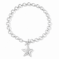 Trendy Textured Metal Wrinkled Star with Toggle Clasp Statement Collarbone Chain