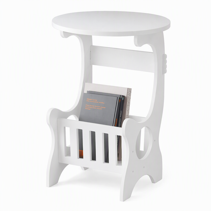 Modern Minimalist Round Bedside Table and Sofa Side End Table for Small Spaces Bedroom and Living Room