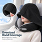 Hooded Travel Neck Pillow with Carrying Pouch