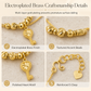 Women Double Layer Gold Tone Heart Charm Anklet with Small Beads Foot Jewelry Gift