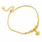 Women Double Layer Gold Tone Heart Charm Anklet with Small Beads Foot Jewelry Gift