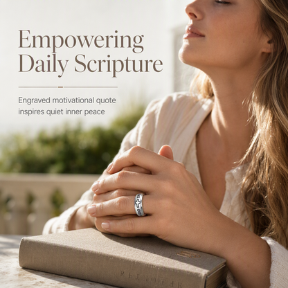 💍 50% OFF! ✨ Silver Titanium Spinner Ring – "God Is Within Her" engraving ✨