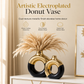 Modern Ceramic Flower Vase with Gold Accents for Tabletop Floral Arrangement and Home Decor