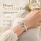 Stainless Steel Tree of Life Bangle for Women Elegant Pave Rhinestone Fashion Jewelry