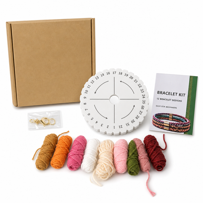 📢📢 50% OFF🧵DIY Cord Braiding Craft Kit – Complete Boxed Set for Adults & Beginners