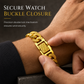 🔥⌚ Men's Vietnamese Sand-Gold Style Bracelet – Matte Sandblasted Finish & Watch Clasp💎