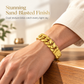 🔥⌚ Men's Vietnamese Sand-Gold Style Bracelet – Matte Sandblasted Finish & Watch Clasp💎
