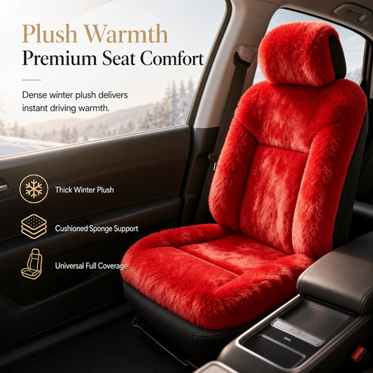 Universal Winter Warm Plush Car Seat Covers Solid Color Comfortable Car Seat Cushion Set