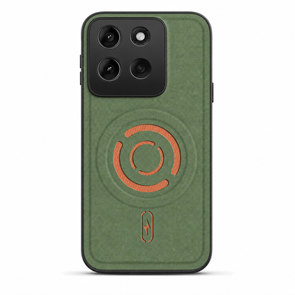 Magnetic Shockproof Phone Case with Woven Fabric Texture and Full Lens Protection