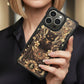 Black Cat & Gold Pattern Phone Cover with Strap