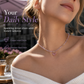 Handmade Crystal Beaded Clavicle with Copper Inlaid Cubic Zirconia Stainless Steel Jewelry for Women