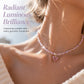Handmade Crystal Beaded Clavicle with Copper Inlaid Cubic Zirconia Stainless Steel Jewelry for Women