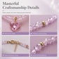 Handmade Crystal Beaded Clavicle with Copper Inlaid Cubic Zirconia Stainless Steel Jewelry for Women