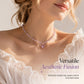 Handmade Crystal Beaded Clavicle with Copper Inlaid Cubic Zirconia Stainless Steel Jewelry for Women