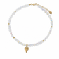 Handmade Crystal Beaded Clavicle with Copper Inlaid Cubic Zirconia Stainless Steel Jewelry for Women