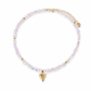 Handmade Crystal Beaded Clavicle with Copper Inlaid Cubic Zirconia Stainless Steel Jewelry for Women