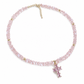 Handmade Crystal Beaded Clavicle with Copper Inlaid Cubic Zirconia Stainless Steel Jewelry for Women