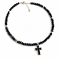Handmade Crystal Beaded Clavicle with Copper Inlaid Cubic Zirconia Stainless Steel Jewelry for Women